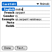 Card text editor
